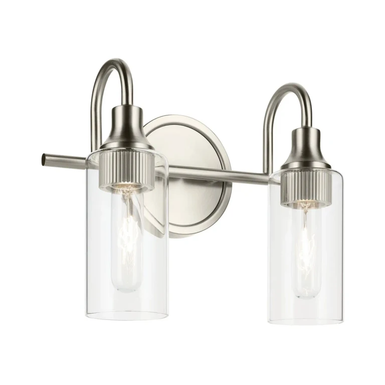 Brushed Nickel Bathroom Vanity Light from the Kavi Collection