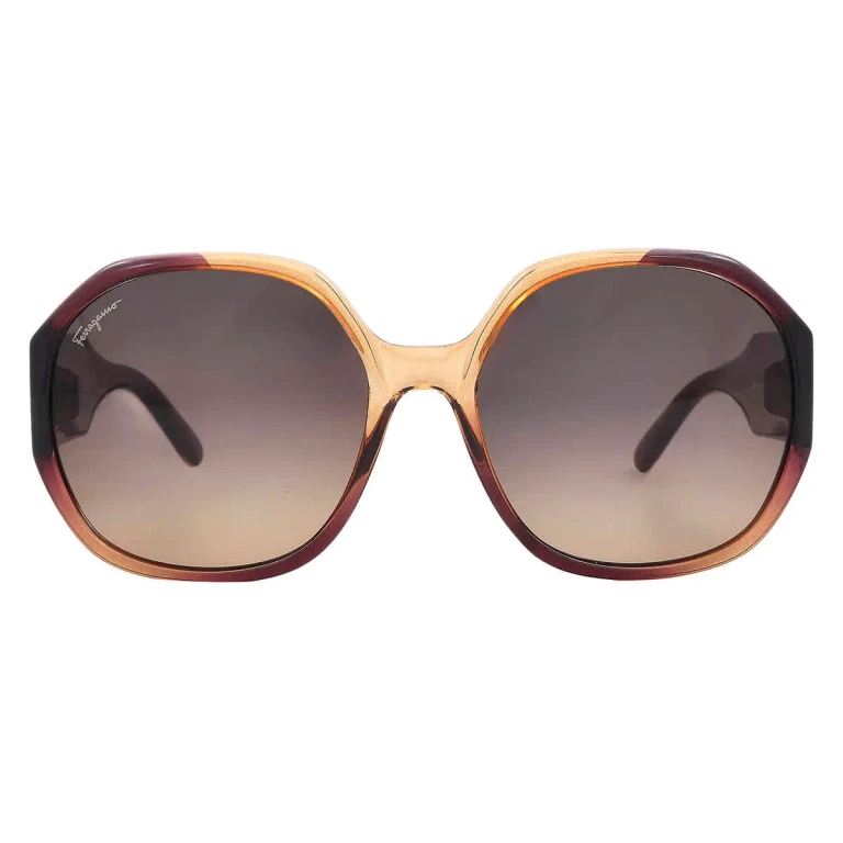Ferragamo Grey Gradient Oval Ladies Sunglasses SF943S 212 60