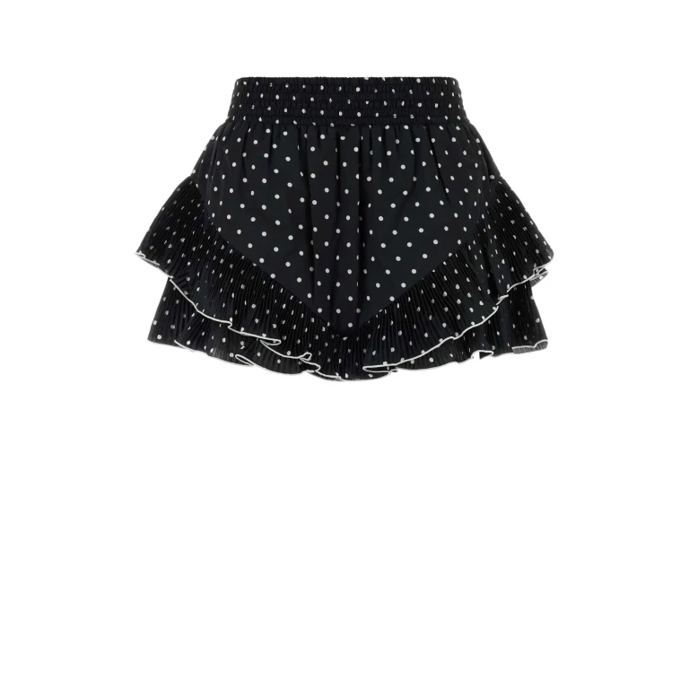 self-portrait Printed Twill Mini Skirt