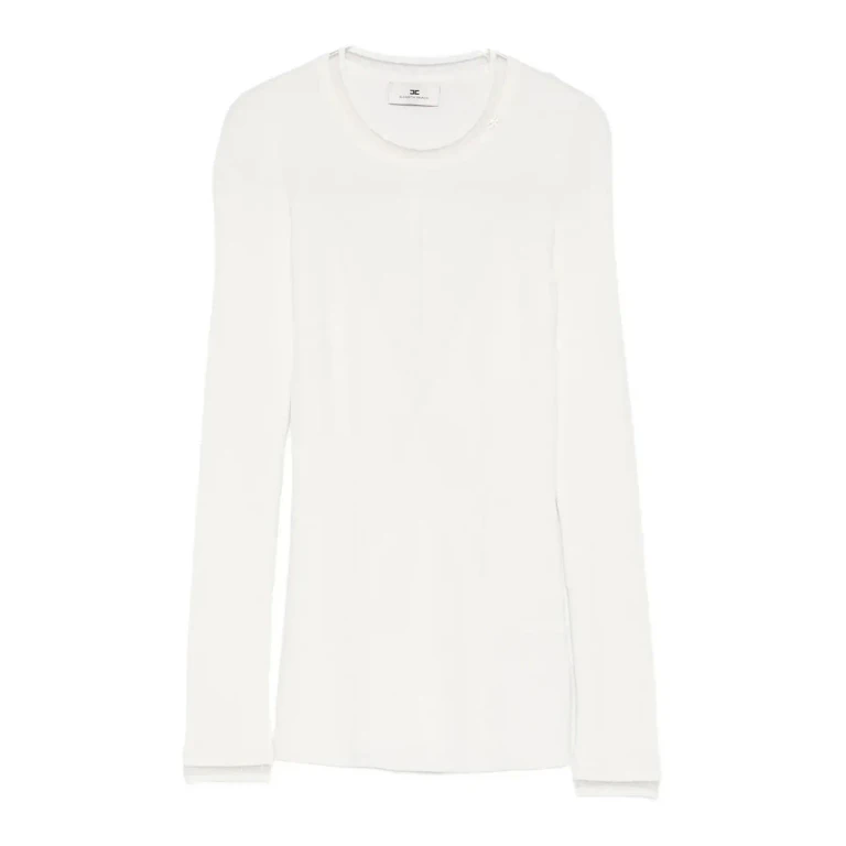 Elisabetta Franchi Pull Col Rond - Crème