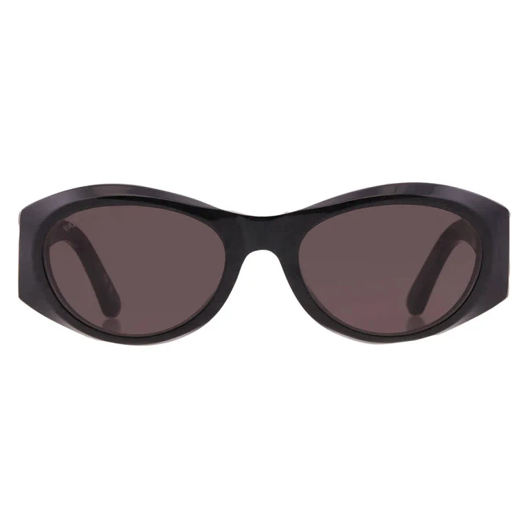 Balenciaga Grey Oval Ladies Sunglasses BB0396SK 003 55