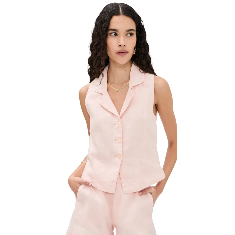 DL1961 Neev Button Down Vest Ballet Linen S