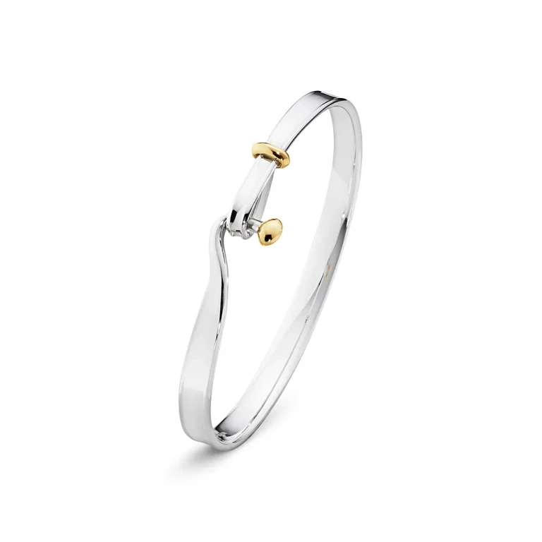 Georg Jensen Men's 18K Yellow Gold & Sterling Silver Torun Bangle Bracelet