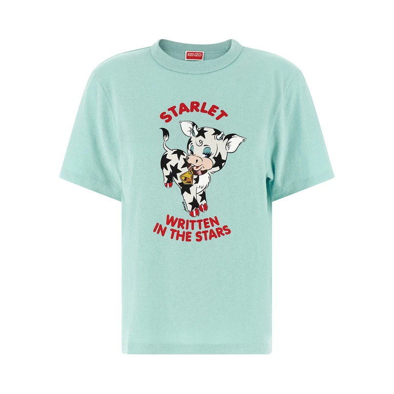 KENZO Cartoon T-shirt Light Blue Cotton - Women
