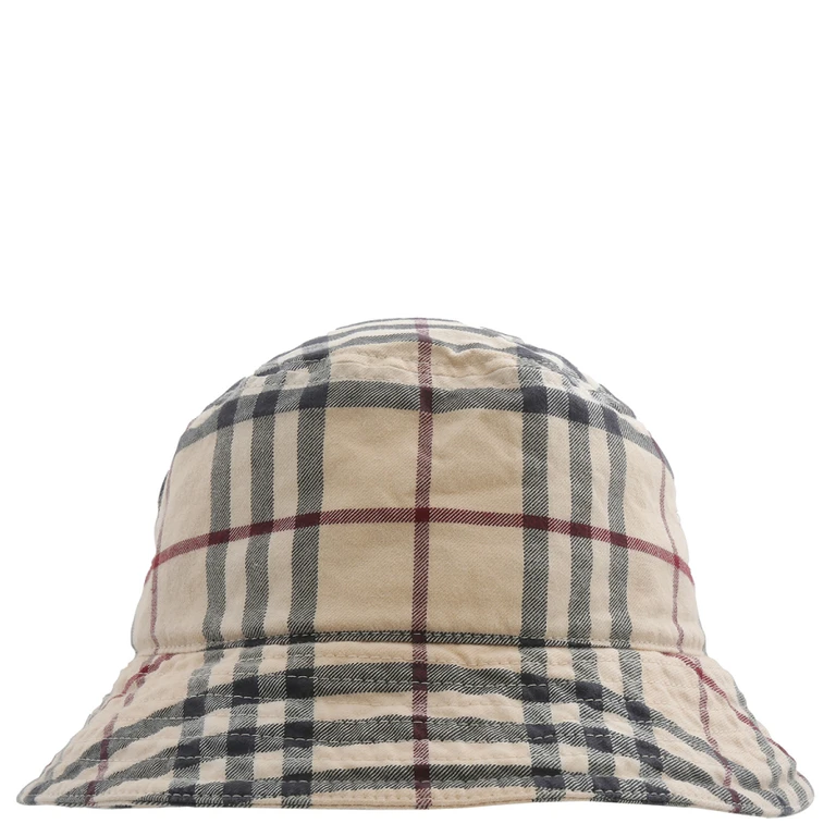 Burberry Stone Check Cotton Twill Woven Bucket Hat