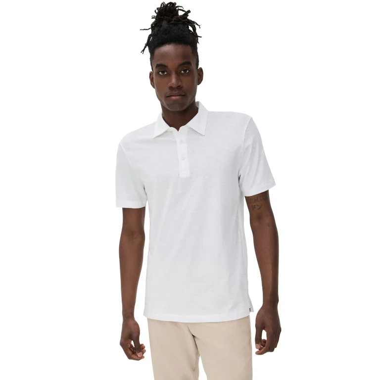 Faherty Sunwashed T-Shirt Polo White M