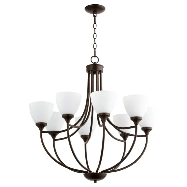 Quorum Enclave 8-Light 29" Transitional Chandelier in Oiled Bronze