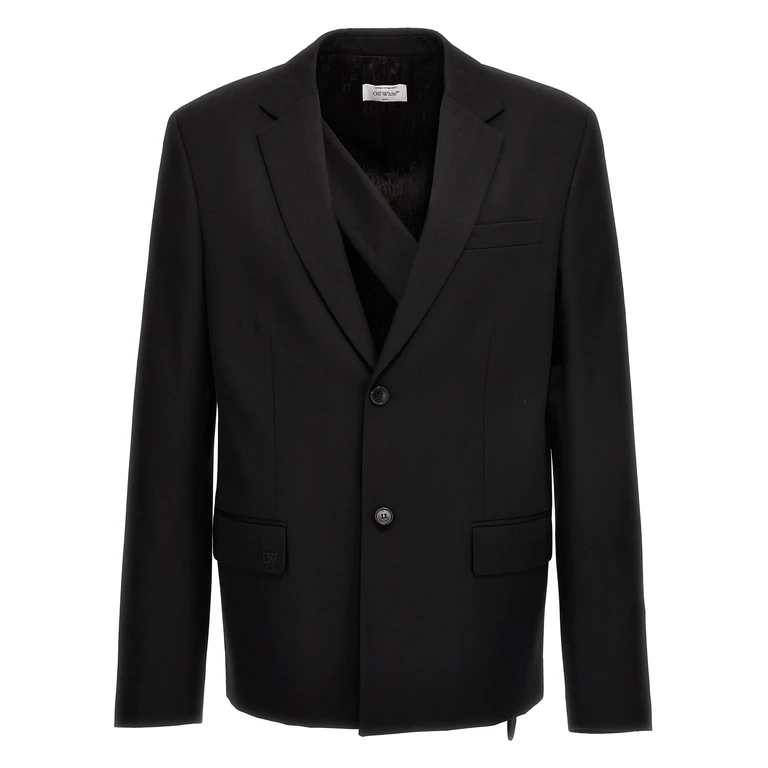 Off-White OW Embroidery blazer Black Wool - Men