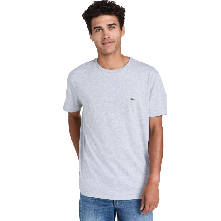 Lacoste Crew Neck Pima Cotton Jersey T-Shirt Grey Chine XXL
