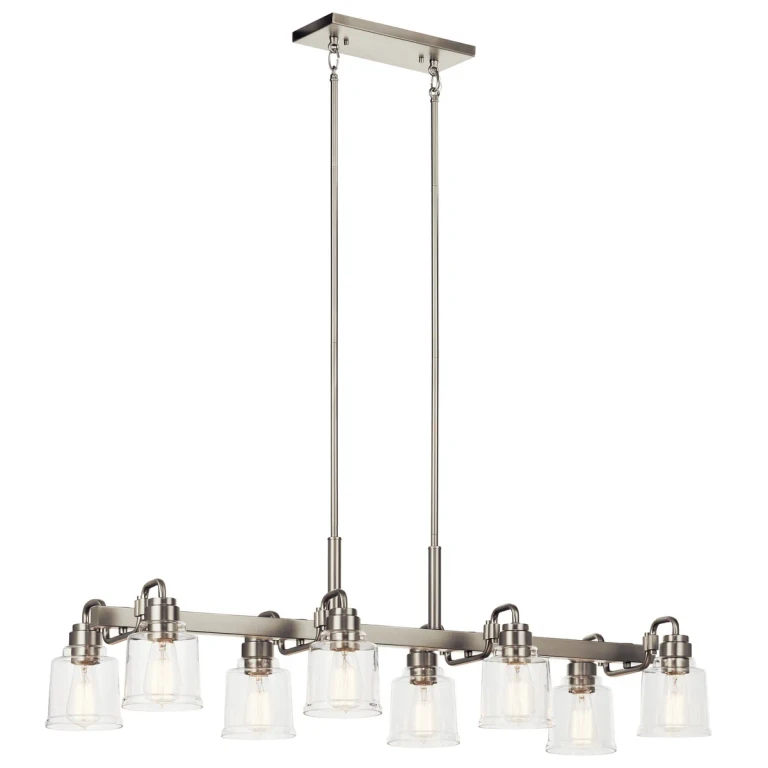Aivian 8-Light Industrial Chandelier in Nickel Textured