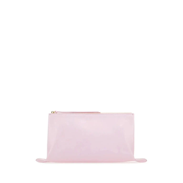 Jil Sander 浅粉色皮革中号手拿包