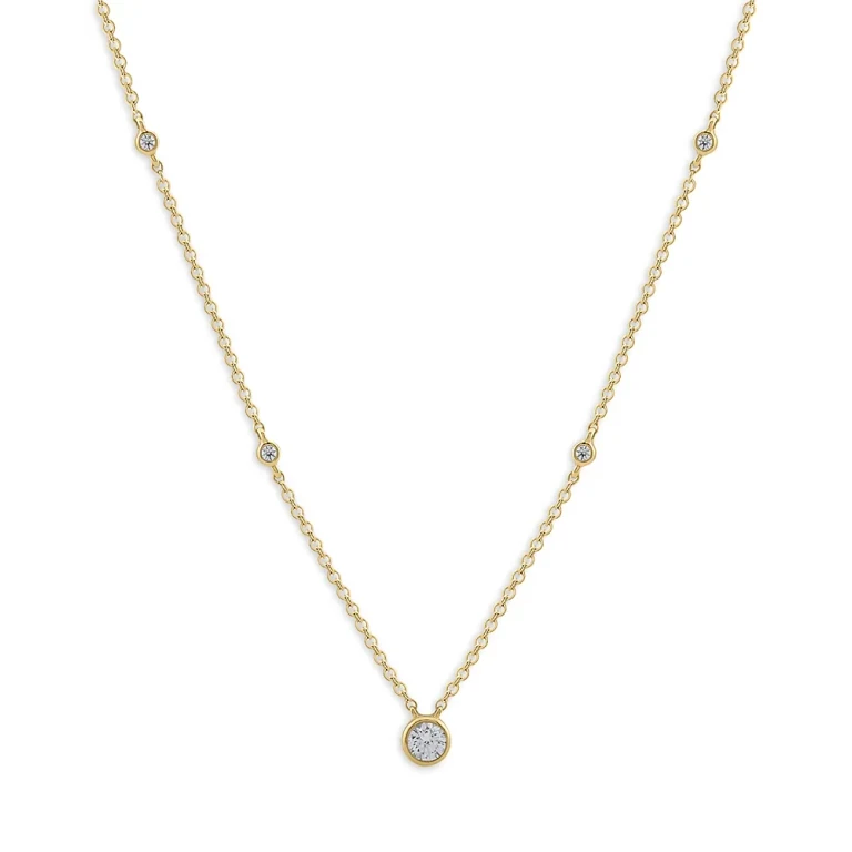 Diamond Solitaire Necklace in 14K Yellow Gold, 0.25 tcw