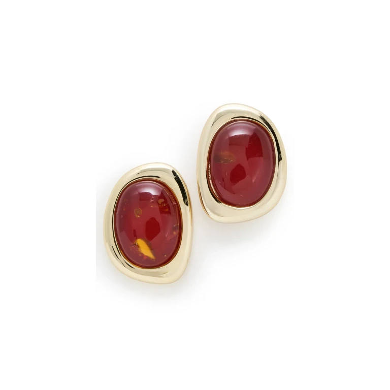 Luv Aj Amber Honey Resin Studs Gold One Size