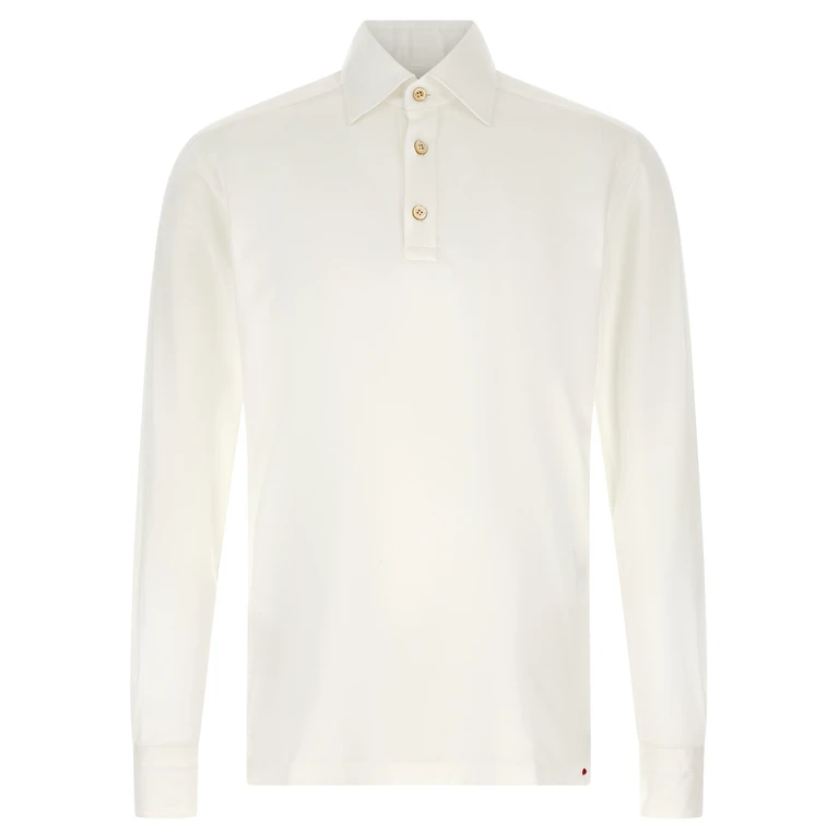 Kiton Positano Polo Shirt White Cotton - Men
