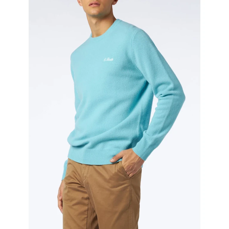 MC2 Saint Barth Water Green Sweater Regent In Lambswool