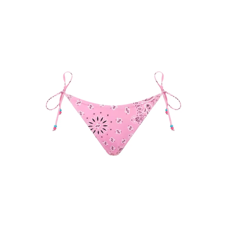 MC2 Saint Barth Pink Bandana Norah Cheeky Swim Briefs With Charms