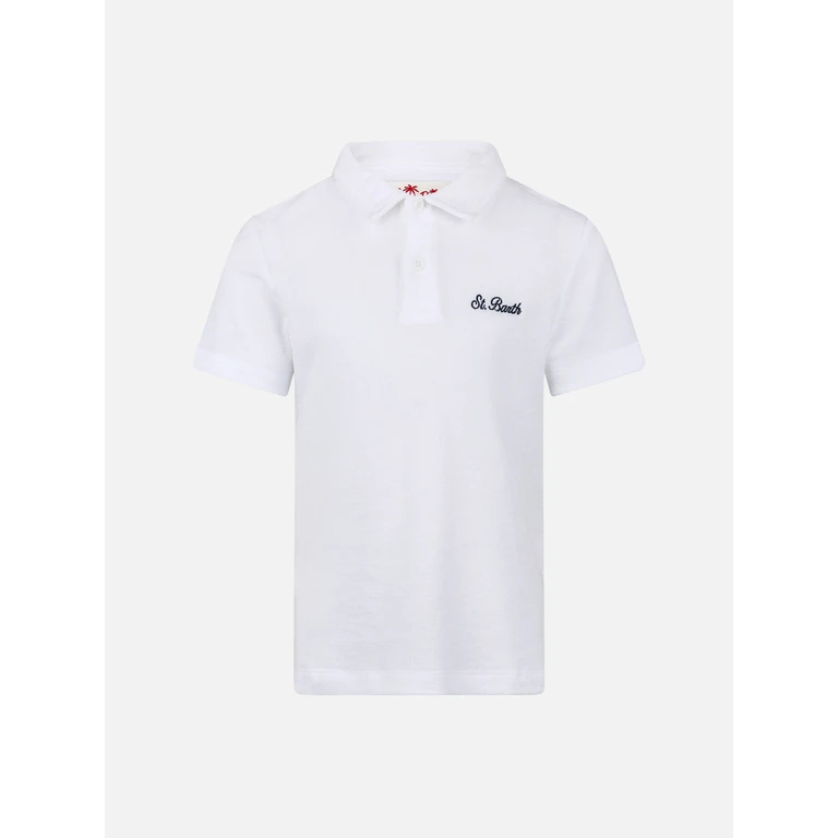 Mc2 Saint Barth Boy White Terry Polo Shirt Jeremy Jr
