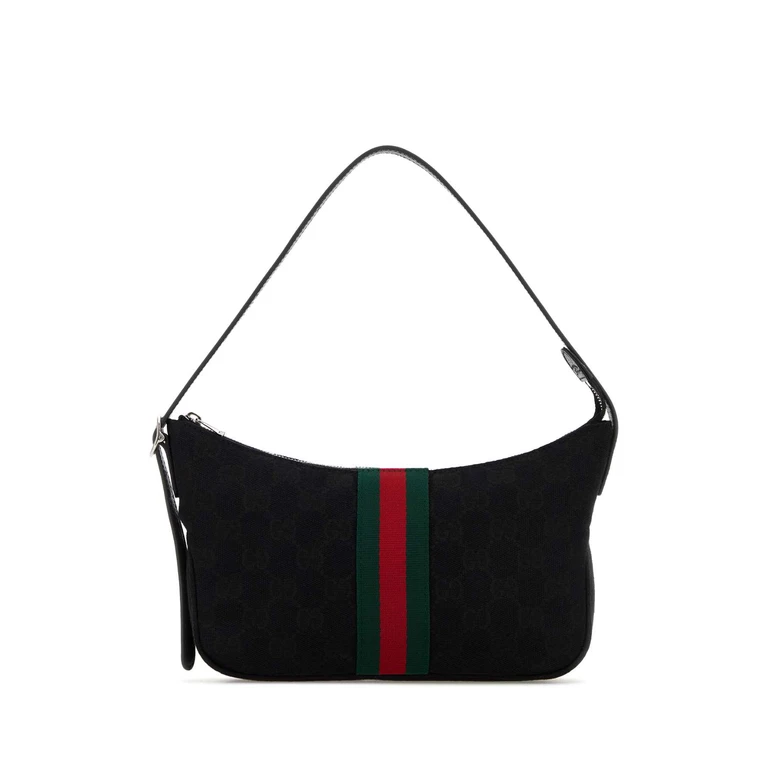 Gucci Gg Fabric Small Lunetta Shoulder Bag Blackblackvrv Borse A Mano - Men