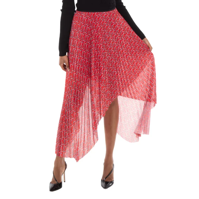 Burberry Pleated B Jersey Midi Skirt