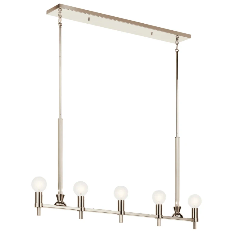 Torvee 5-Light Transitional Chandelier in Nickel Textured