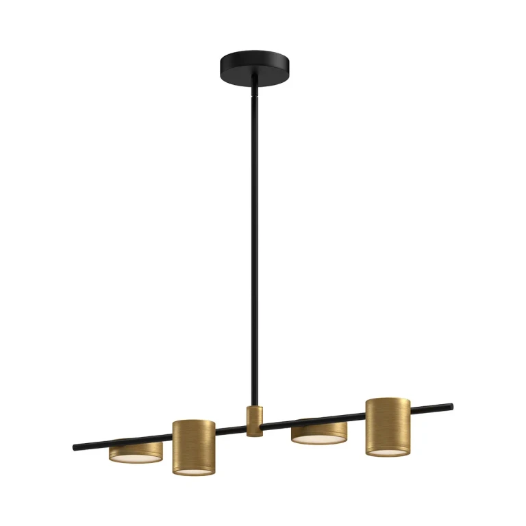 Black Brushed Gold LED Linear Pendant from the Jayden Collection