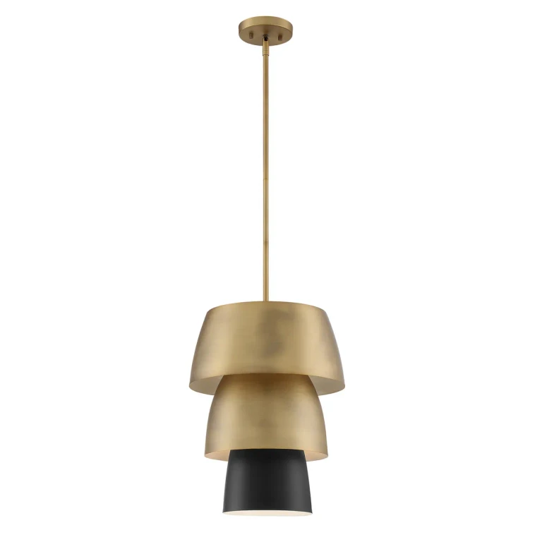 Old Satin Brass One Light Pendant from the Moonshadow Collection