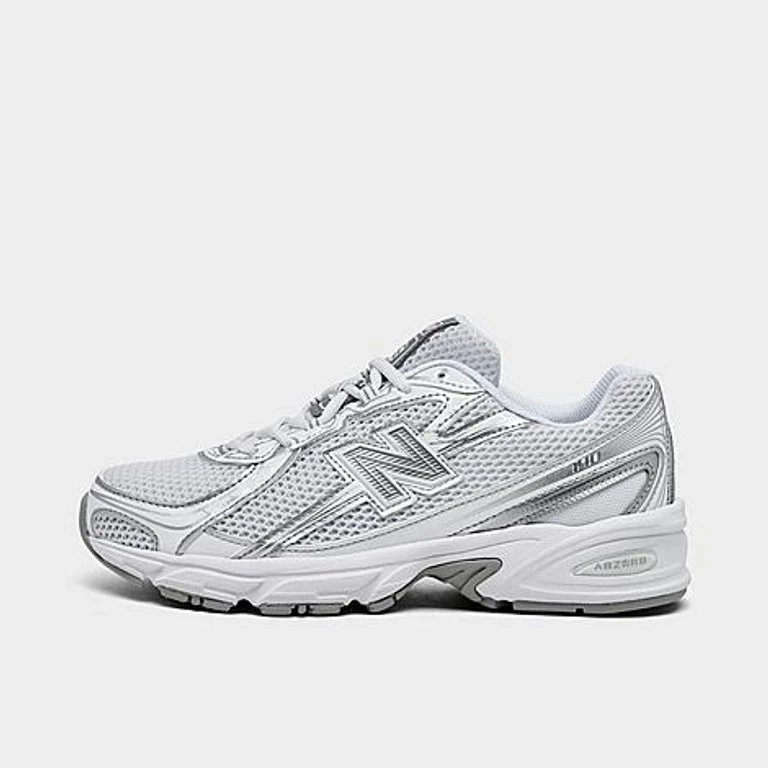 New Balance Big Kids 740 Casual Shoes in White/Silver Metallic Size: 3.5
