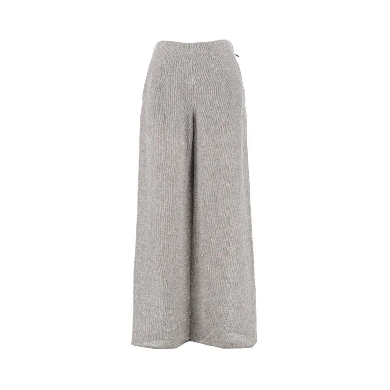 EMPORIO ARMANI Linen-blend gauze pants Woman 40