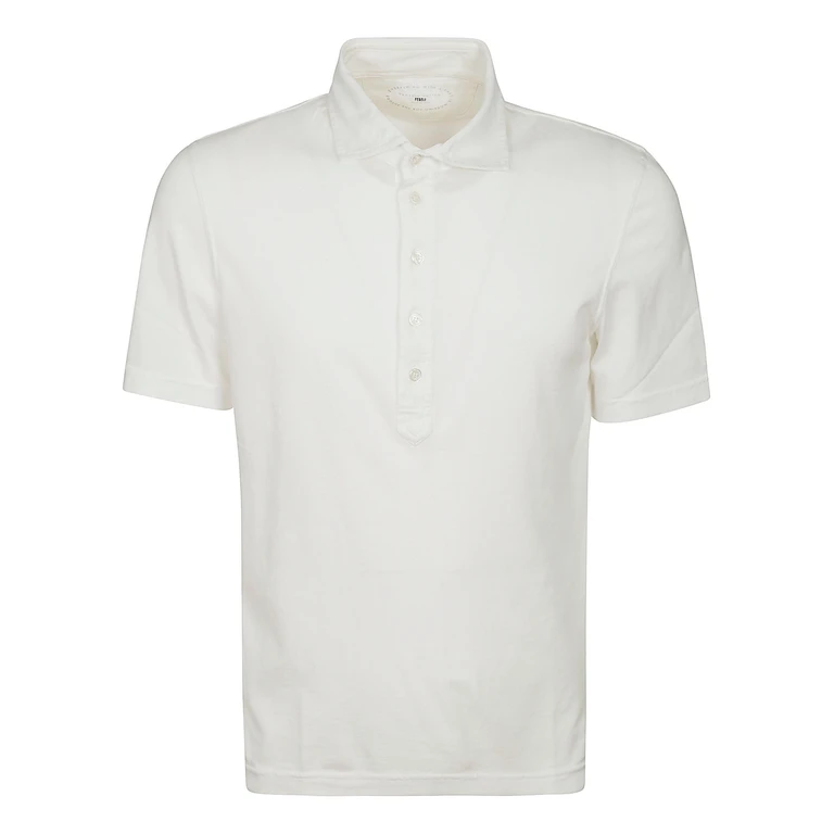 Fedeli Five Ss Jersey Giza Dusty White Polo - Men
