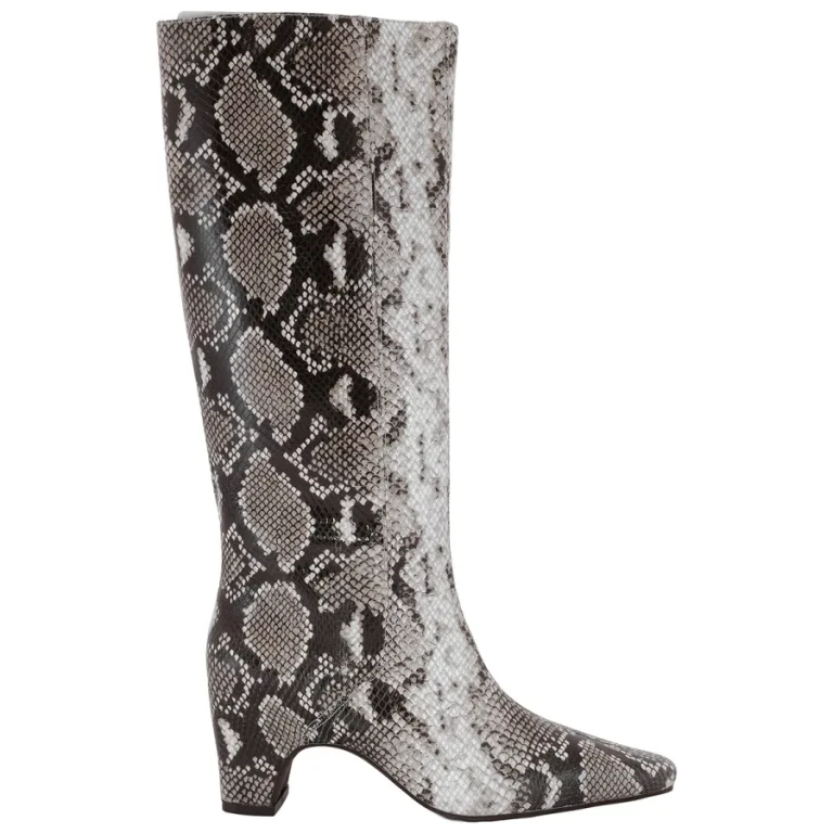 St Agni Python Print Leather High Boots