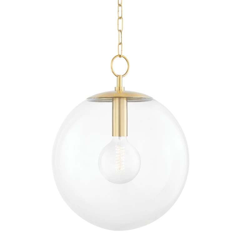 Aged Brass One Light Pendant from the Juliana Collection