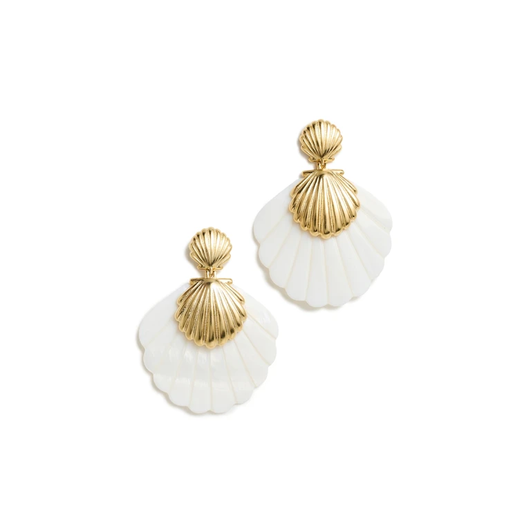 Brinker + Eliza Lula Earrings MOP/Gold One Size