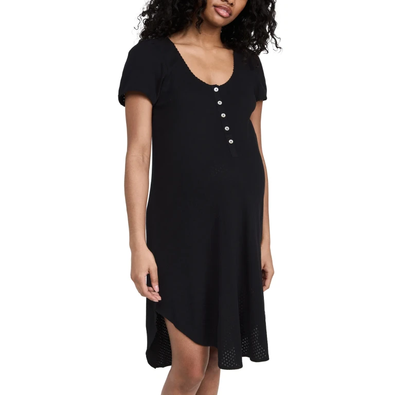 HATCH The Pointelle Nightgown Black 1