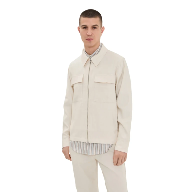 NN07 Alban Linen Zip Jacket Ivory XL