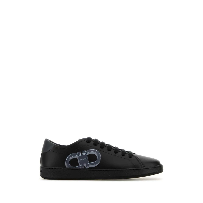 Ferragamo Black Leather Brandy 1 Sneakers