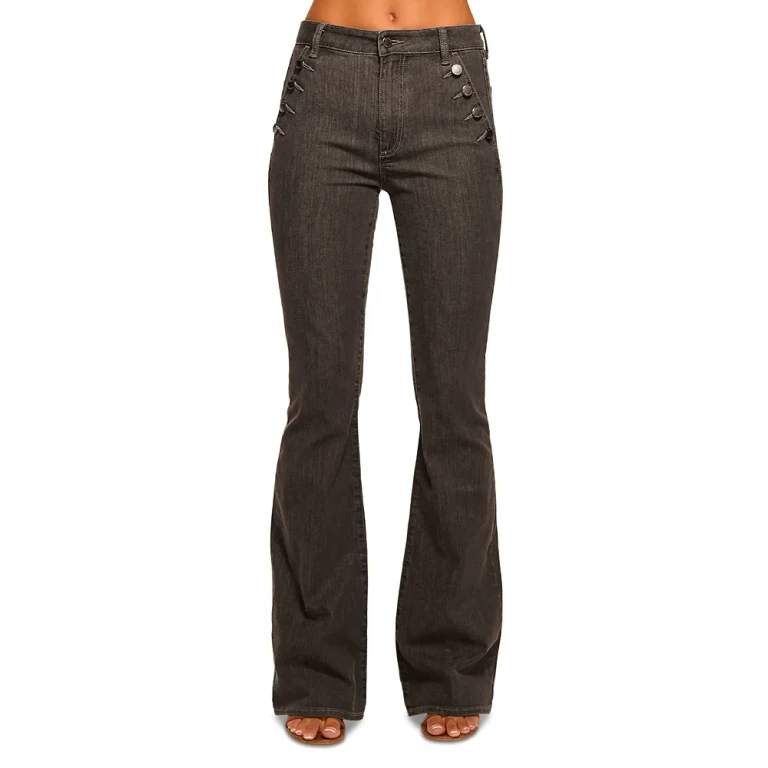 Ramy Brook Helena High Rise Flare Jeans in Grey Wash