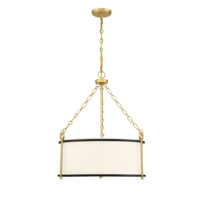 Kian 3-Light Pendant in Matte Black with True Gold