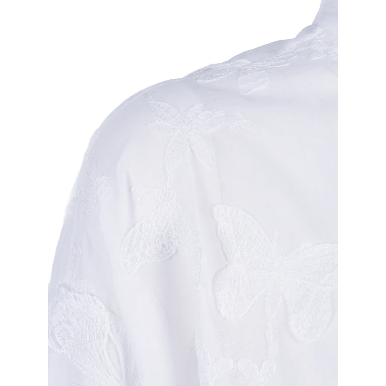 Mazzarelli Camicie Silk Mod. Terry White Polyester Cotton Shirt - Women
