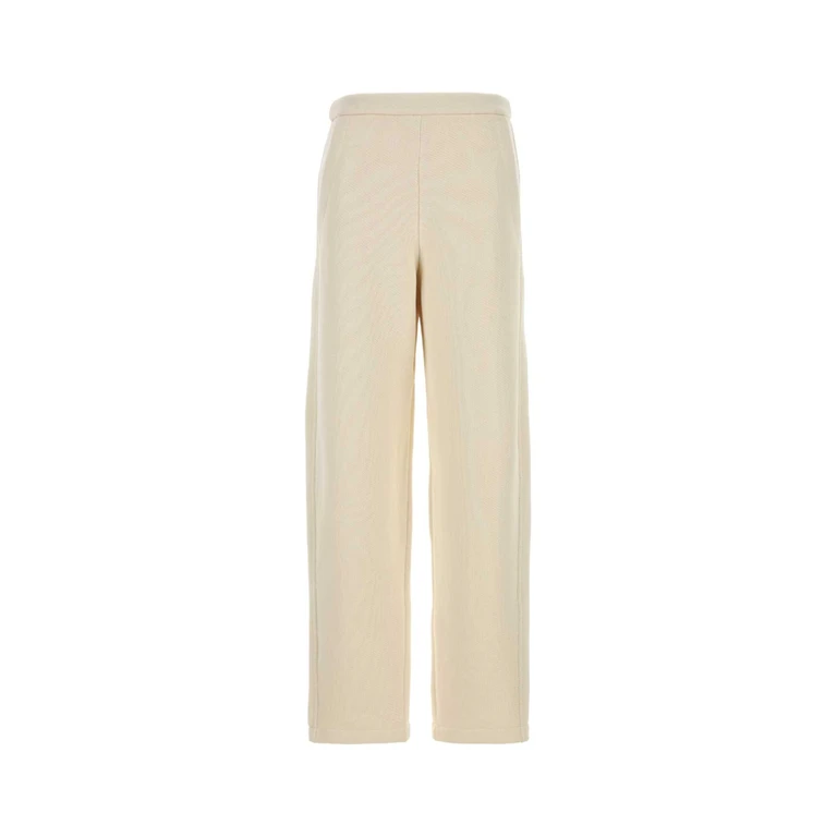 Max Mara Ivory Cotton Blend Wide-Leg Dente Pant Avorio Exterior: Polyester Pantaloni - Women