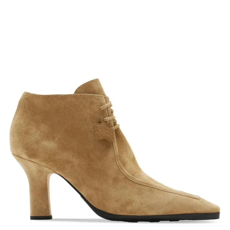 Burberry Ladies Jute Suede Lace-up Booties