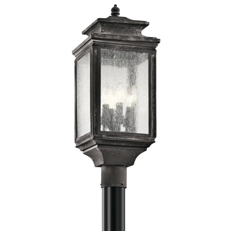 Wiscombe Park 4-Light 23.25" Outdoor Post Lantern in Weathered Zinc