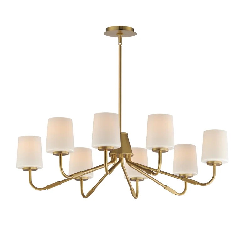 Natural Aged Brass Chandelier from the Durham Collection