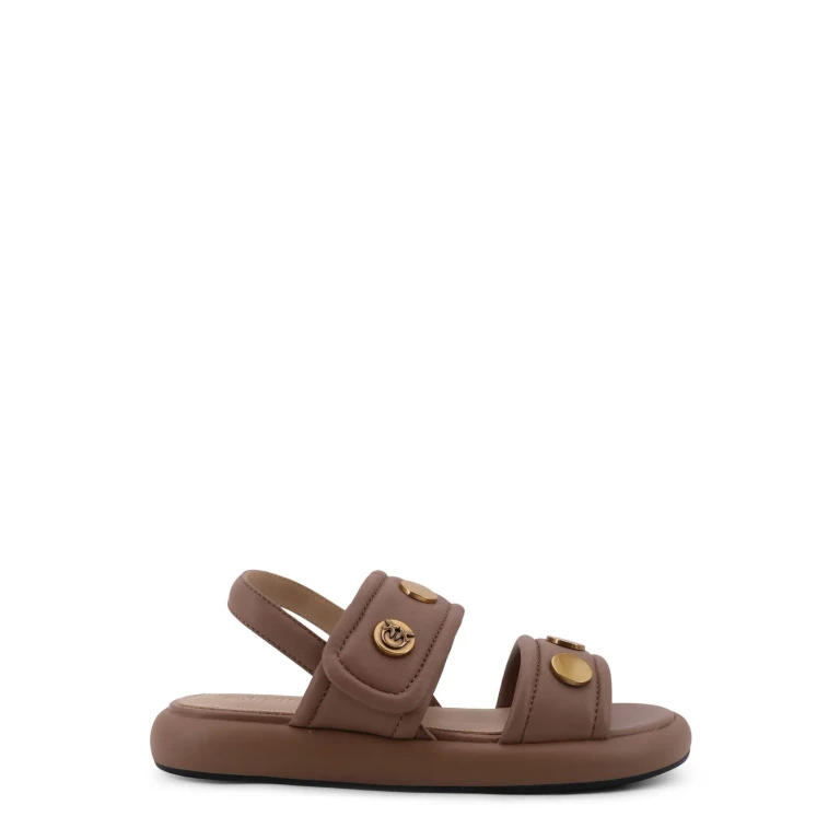 Pinko Fiona Flat Leather Sandals