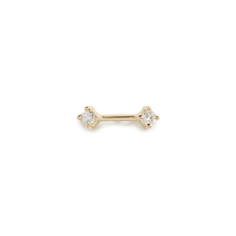 Zoe Chicco 14k Gold Prong Dash Single Stud Earrings 14k Yellow Gold One Size