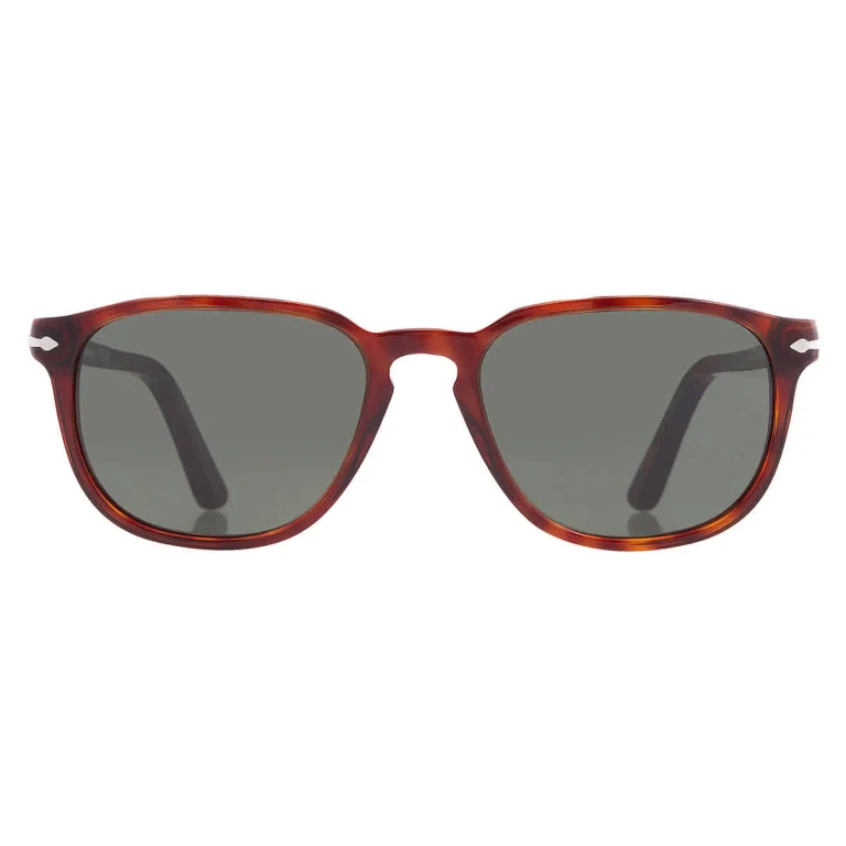 Persol Crystal Green Square Unisex Sunglasses PO3019S 24/31 52