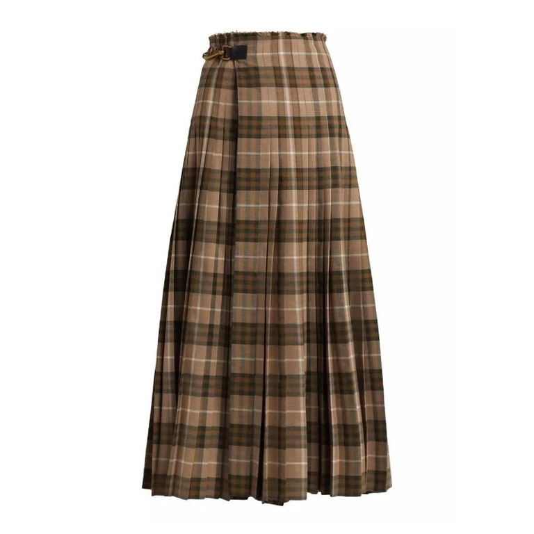 Burberry Womens Check Wool Blend Maxi Kilt