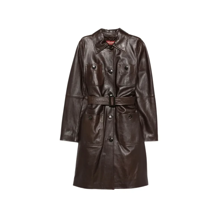 Max Mara Studio Mstamaca Buttoned Belted Coat