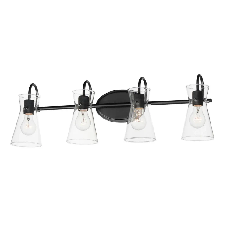 Black Four Light Bath Vanity from the Ava Collection