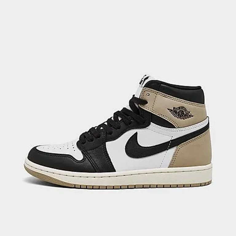 Jordan Women's Air Retro 1 High OG Casual Shoes in Black/White/Sail Size: 5.5