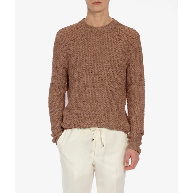 Larusmiani Wool And Silk Sweater Janeiro Beige Maglieria Dis/lav Pesante - Men